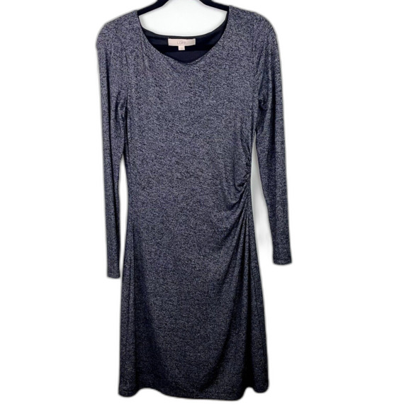 ANN TAYLOR LOFT Grey Thick Knit Knee Length Long Sleeve Dress Women's Small EUC - Picture 1 of 5